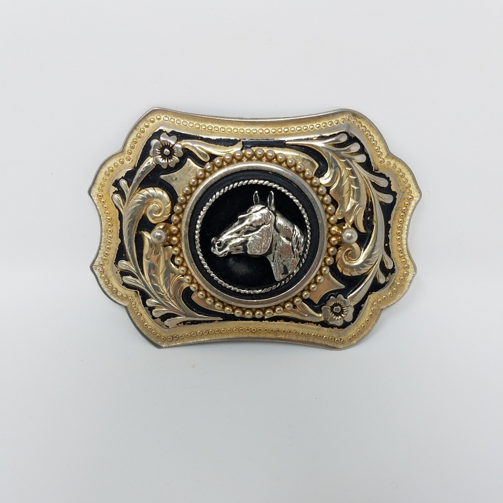 Vintage Equestrian Horse Head Belt Buckle